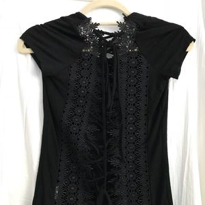Black Tobi shirt with lace up back